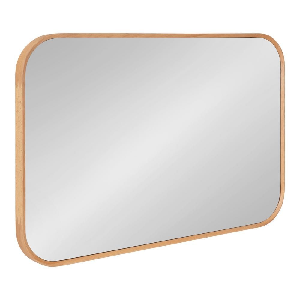 Kate and Laurel Nordlund 35 in. x 23 in. Classic Rectangle Framed Natural Wall Accent Mirror | The Home Depot