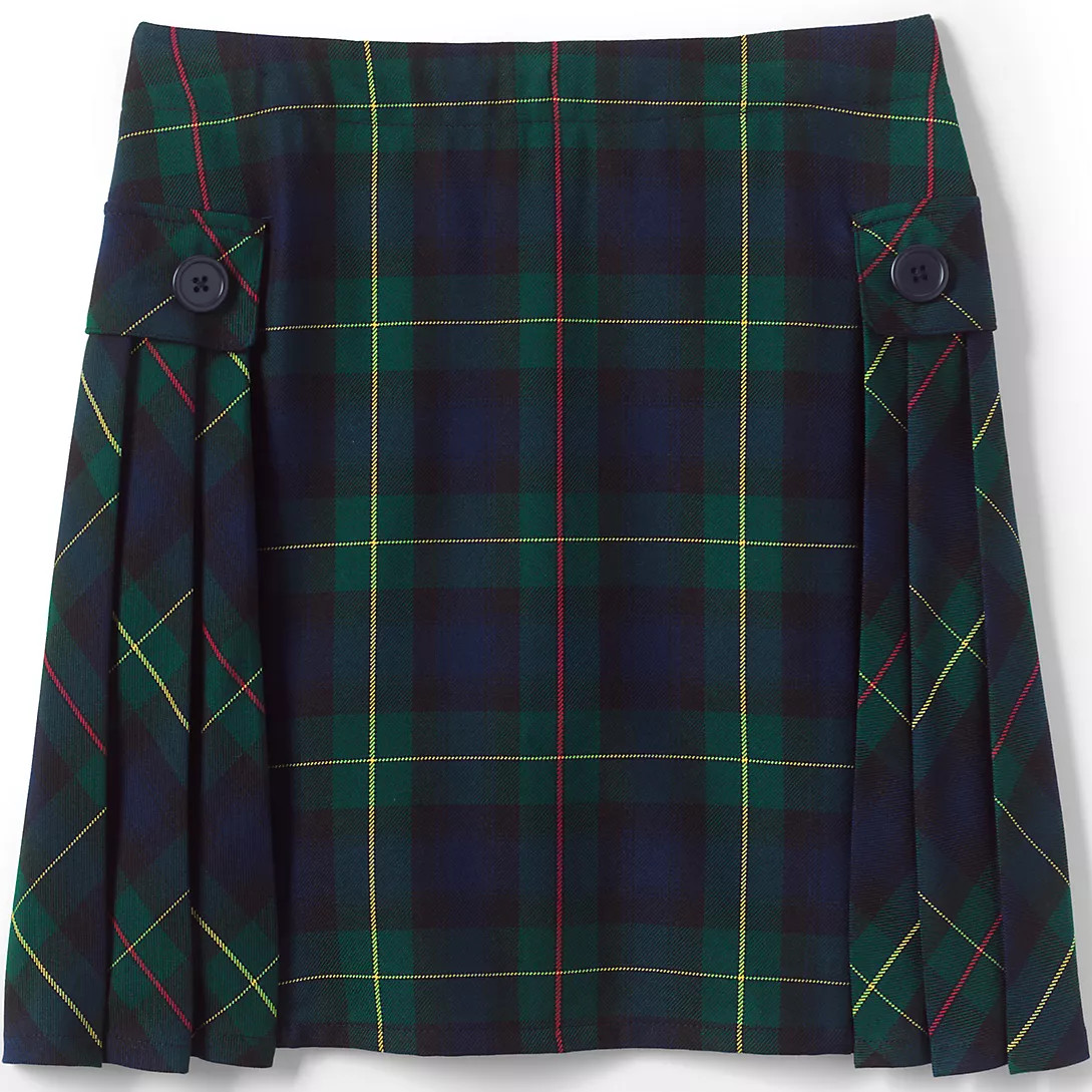 School Uniform Girls Side Pleat Plaid Skort Above the Knee | Lands' End (US)