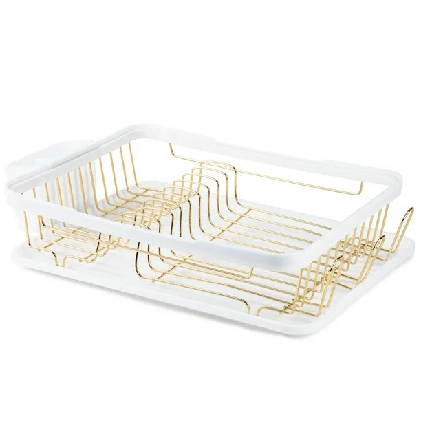 Thyme & Table Dish Rack with Cutlery Holder, White - Walmart.com | Walmart (US)