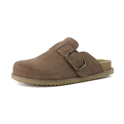 CUSHIONAIRE Blain Genuine Suede Clogs for Women with + Memory Foam & Chic Buckle. TAUPE, 7.5 | Target