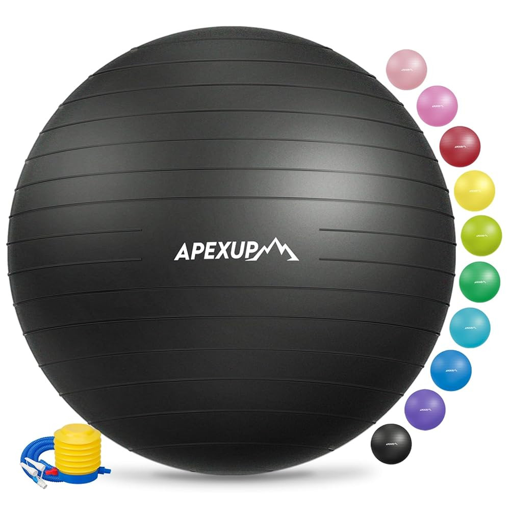 APEXUP Yoga Ball Exercise Ball Anti Slip Heavy Duty for Fitness, Balance & Core Workout | Amazon (US)