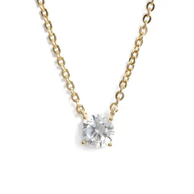 Nordstrom Cubic Zirconia Pendant Necklace in Clear- Gold at Nordstrom | Nordstrom