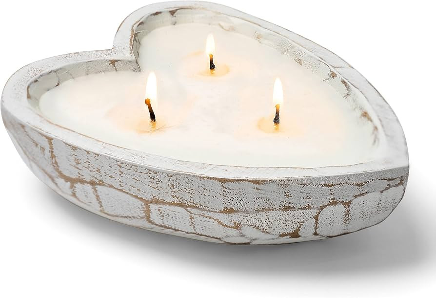 Jollifiers Heart Dough Bowl Candle - Romantic Candles with Candle Snuffer & Heart Candles: Three ... | Amazon (US)