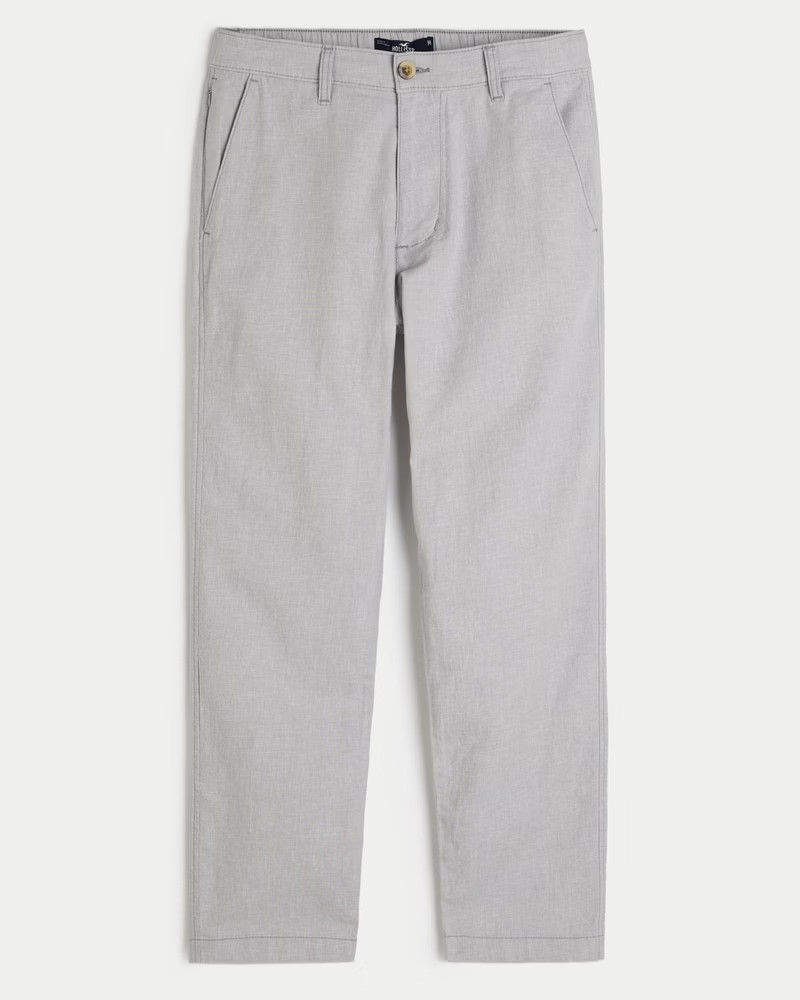 Men's Slim Straight Stretch Linen-Blend Pants from Hollister | Hollister (US)