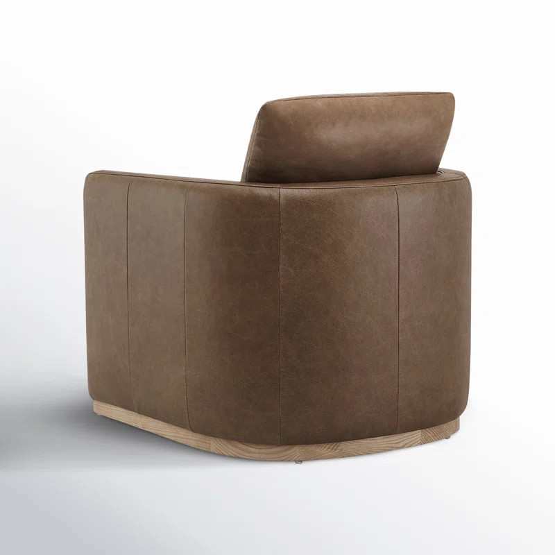 Bobbi Genuine Leather Swivel Armchair | Wayfair North America