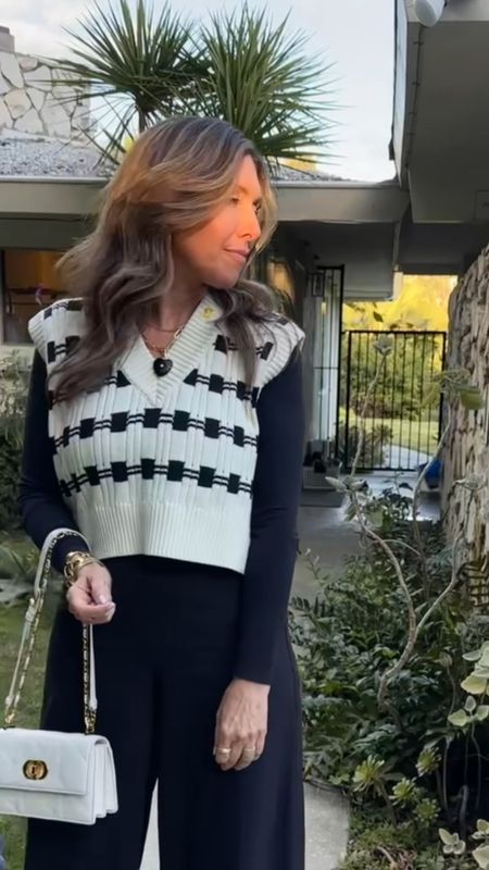 Sweater vests for transitional winter to spring wear ✨
#sweatervest #revolve #ootd #sweater #trend 

#LTKstyletip #LTKVideo #LTKover40