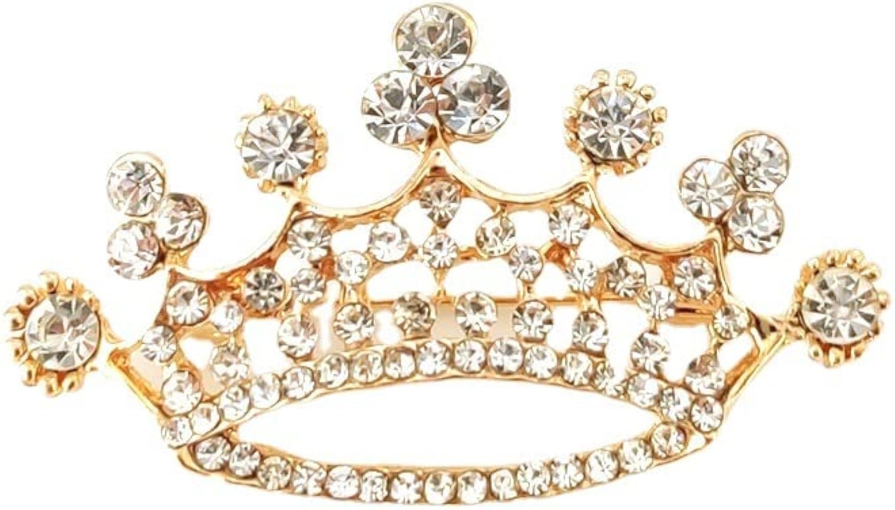 Crystal Rhinestone Princess Queen Crown Brooch Pin Tiara Crown Brooches for Women Girls Crown Tia... | Amazon (US)