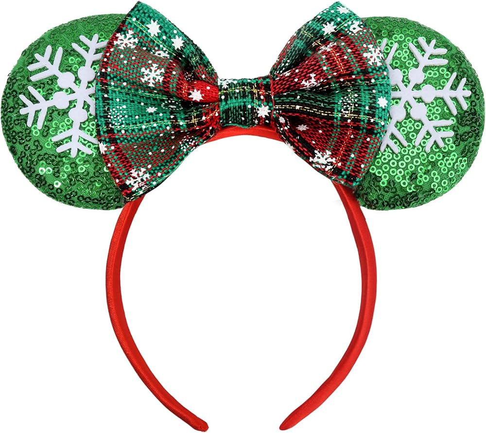 ETLUK Christmas Ears, Christmas Mouse Ears for Women Adult Girls, Christmas Headbands with Bows f... | Amazon (US)