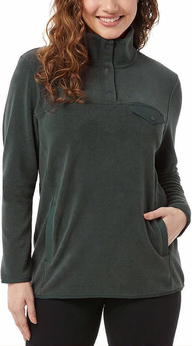 32 Degrees Heat Womens Midweight Snap Arctic Fleece Pullover | Amazon (US)