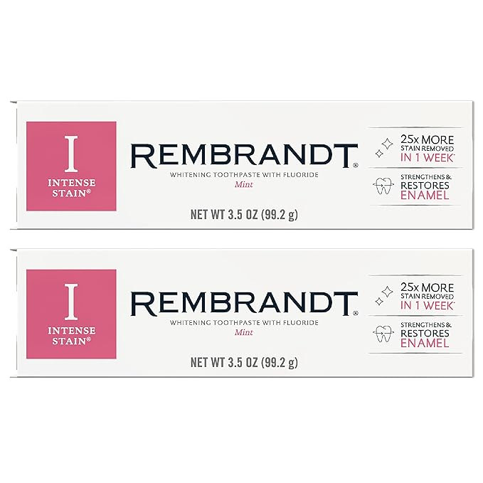REMBRANDT Intense Stain Whitening Toothpaste With Fluoride, Removes Tough Stains, Rehardens And S... | Amazon (US)