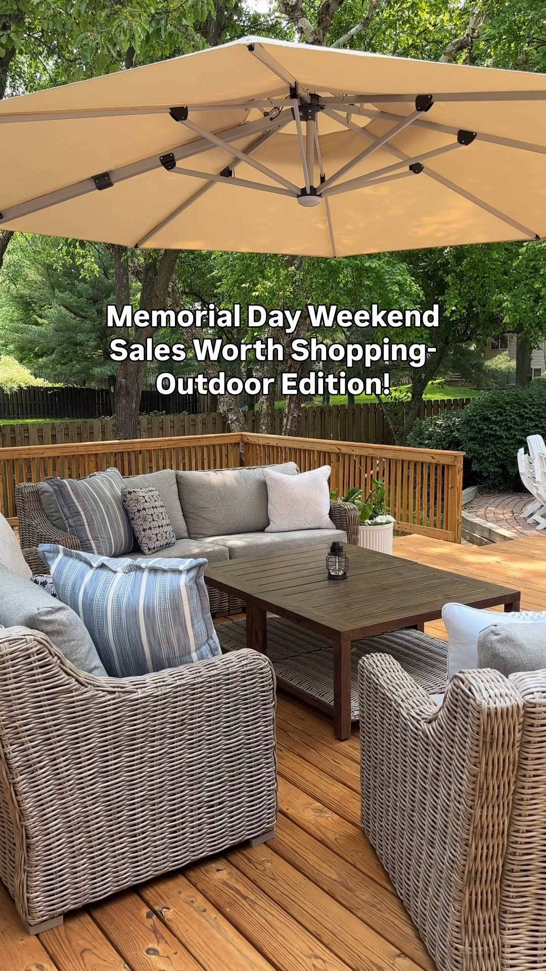 Memorial Day weekend is THE outdoor furniture sale of the year (yes, even bigger than 4th of July for patio specifically). These are the pieces I'd shop first - sectionals, dining sets, umbrellas, and rugs - at the retailers running the deepest cuts. saving this for myself too.





memorial day sale, memorial day outdoor furniture, outdoor furniture sale, patio furniture sale, memorial day weekend, outdoor sale 2026, patio sale, outdoor sectional sale, outdoor rug sale, patio umbrella sale, outdoor furniture deals, memorial day deals, outdoor furniture under $1000, patio refresh

#LTKHome #LTKSaleAlert