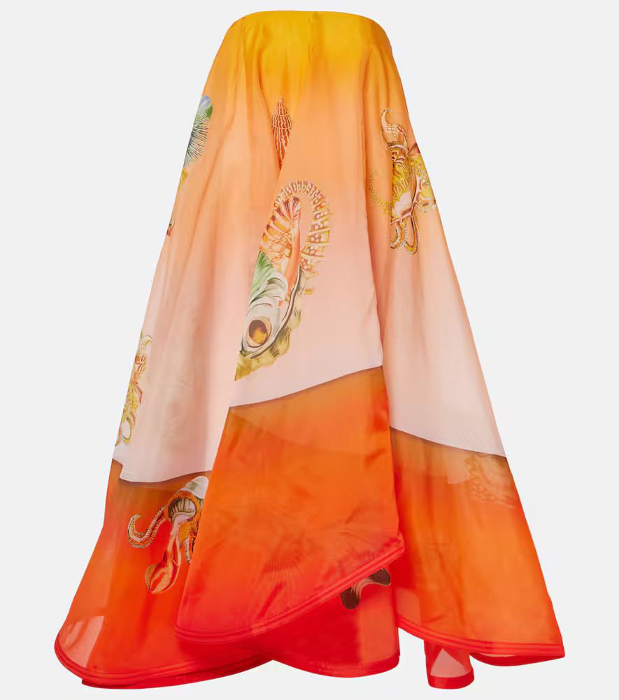 AlÃ©mais Neptuna printed asymmetric silk gown | Mytheresa (US/CA)