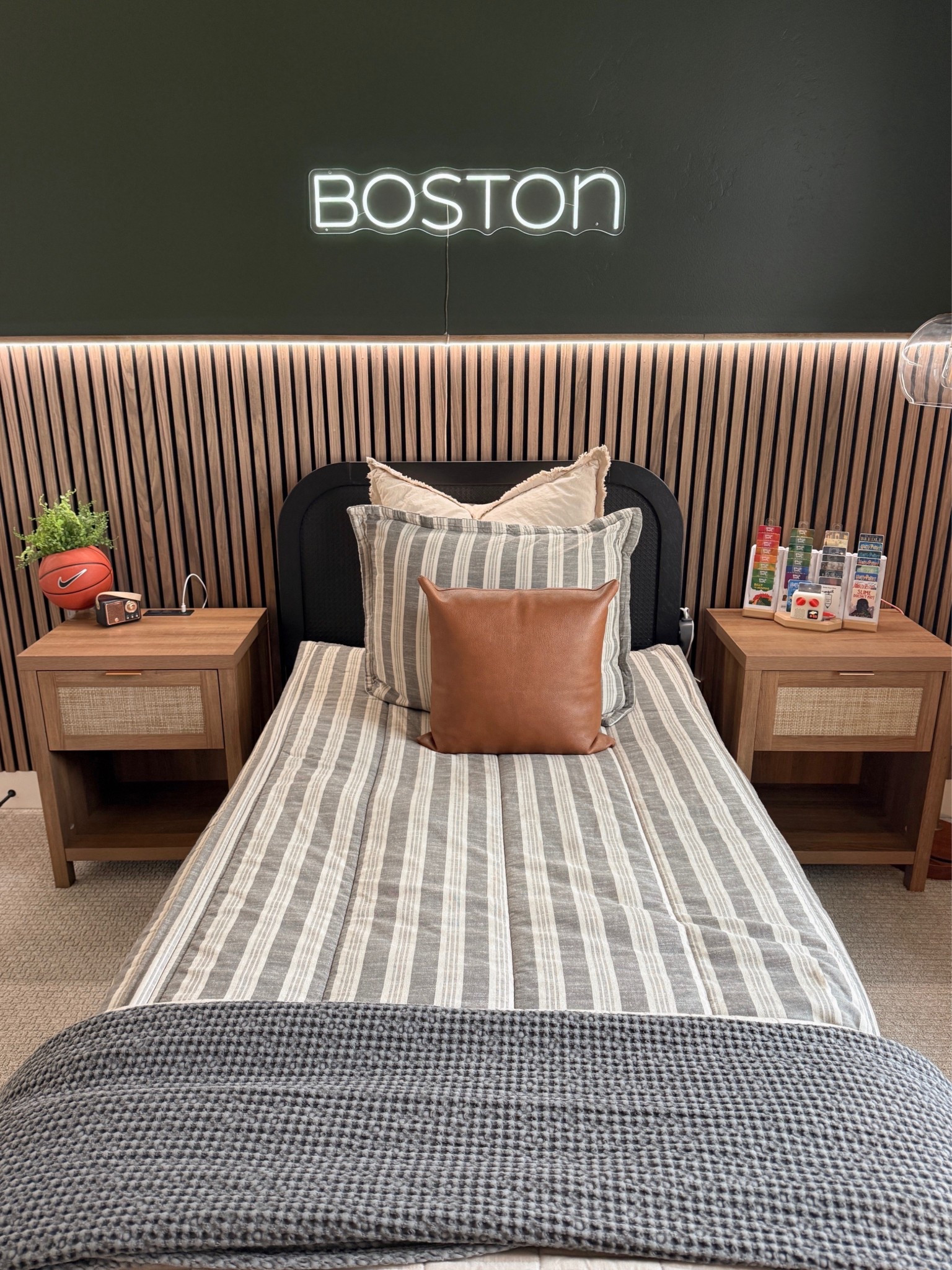 #AD We gave my son’s room the ultimate teen bedroom upgrade, and I’m so happy with how it turned out. Working with @loweshomeimprovement, we painted the walls a rich deep green and added slat paneling for that elevated, modern look he’s been wanting.
The transformation feels clean, cool, and so grown-up—exactly the vibe for this new stage of life. It’s incredible how a few high-impact updates from Lowe’s can make a room feel completely new. Huge thank you to Lowe’s for having everything we needed to bring this space to life.

#LTKKids #LTKSeasonal #LTKHome