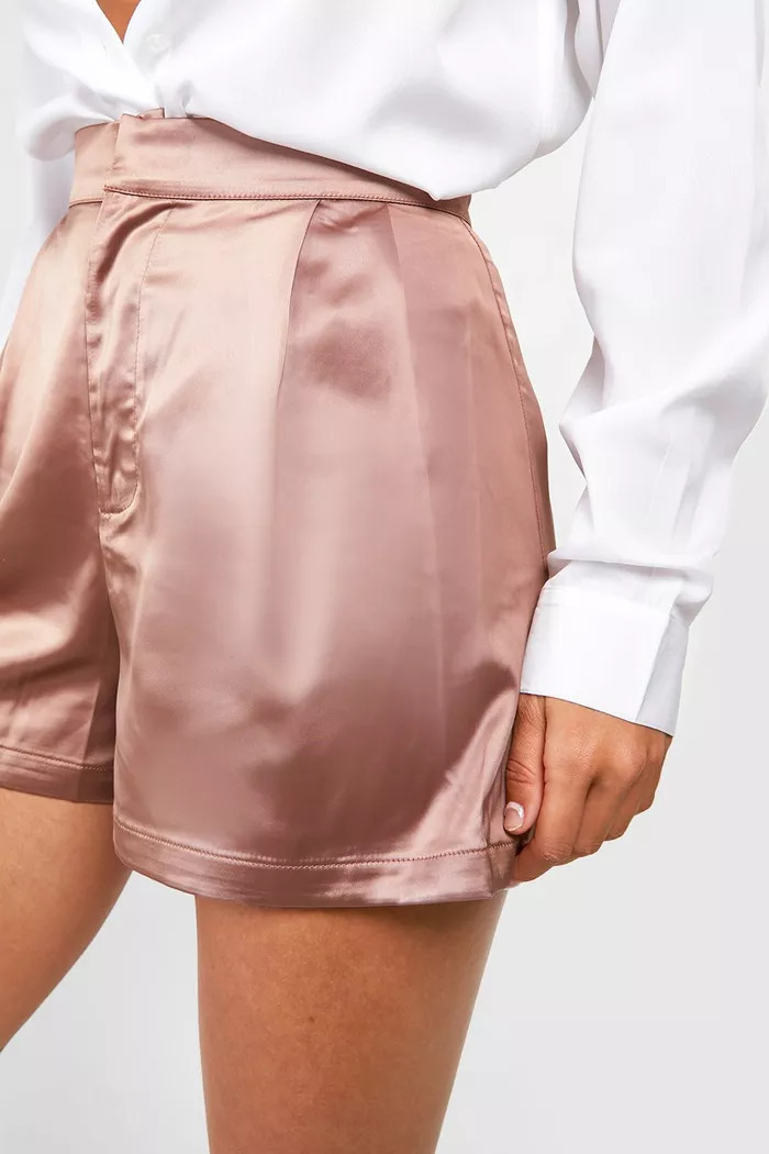 High Waisted Satin Shorts | Boohoo.com (US & CA)