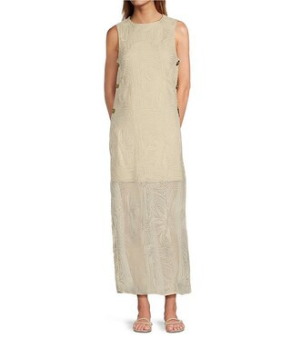 Antonio Melanix M.G. Style Blake Soutache Round Neck Sleeveless Shift Maxi Dress | Dillard's