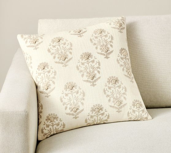 Avani Floral Block Print Reversible Pillow | Pottery Barn (US)