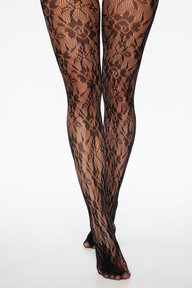 Floral Lace Tights | Dynamite Clothing