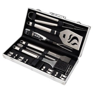 Deluxe Grilling Tool Set with Aluminum Storage Case (20-Piece) Cooking Accessory | The Home Depot