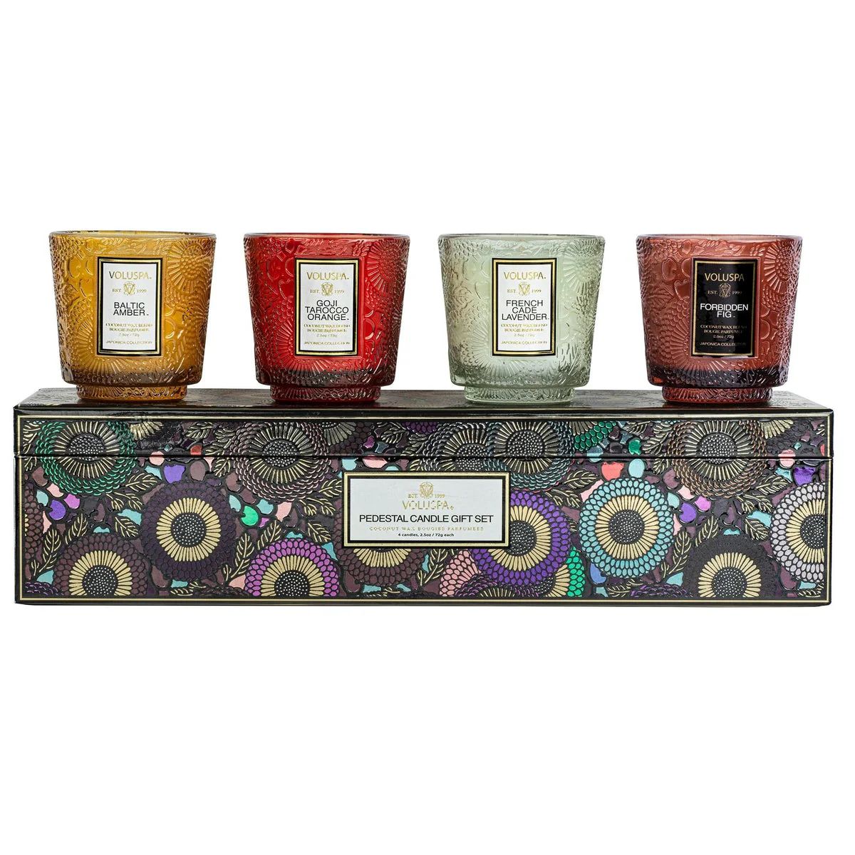 Voluspa - Japonica Best-Sellers 4 Petite Pedestal Candle Gift Set | NewCo Beauty