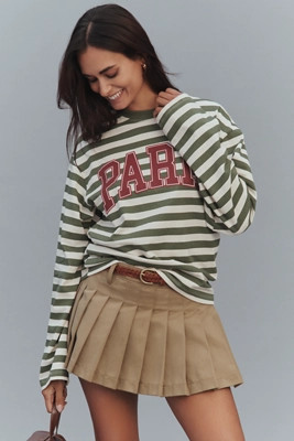 By Anthropologie Long-Sleeve Stripe City Top | Anthropologie (US)