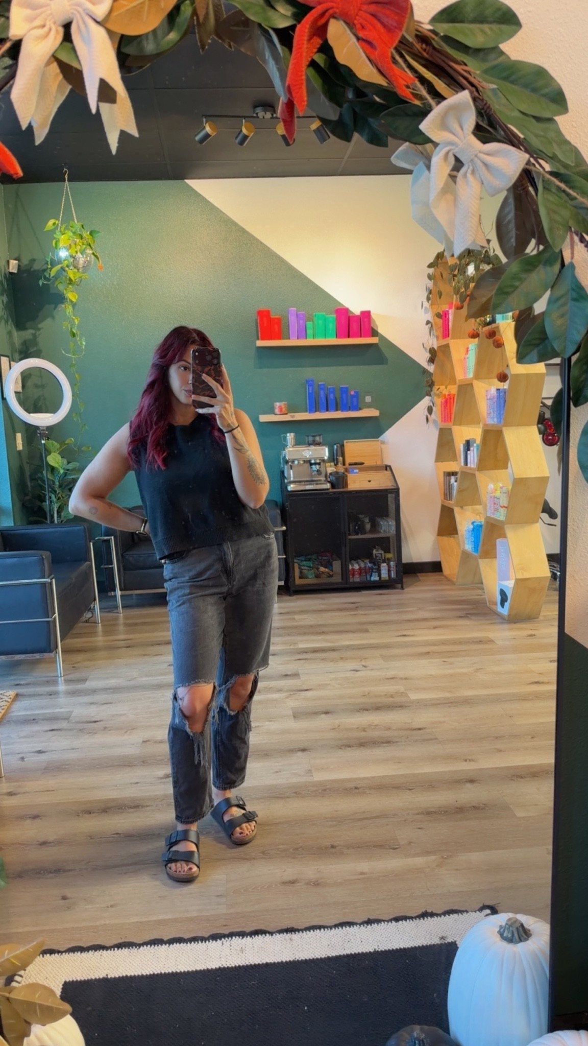 Today’s OOTD at the salon. A little fall vibe even though Florida weather isn’t cooperating