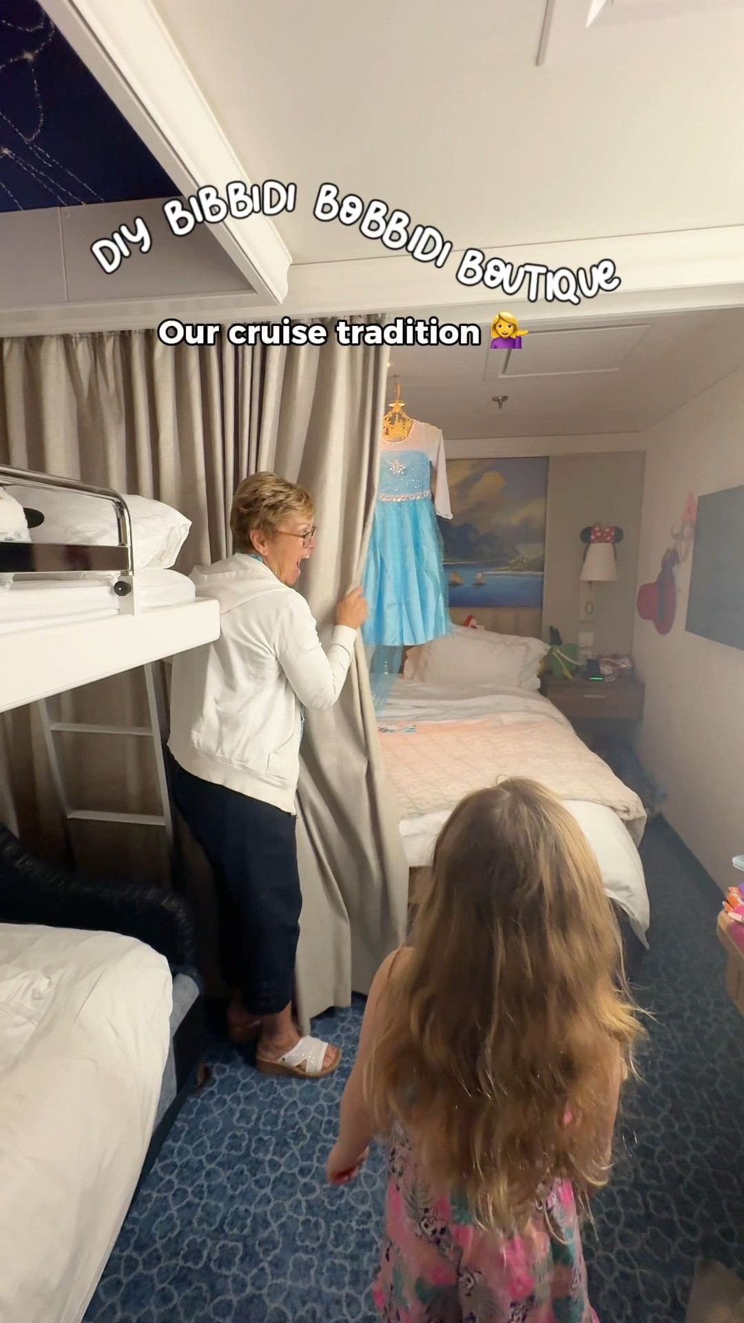 DIY Bibbidi Bobbidi Boutique… cruise edition 💁‍♀️❄️

We surprised her with an Elsa dress for Frozen night on the Disney Wish and it turned into the sweetest little moment 🥹

We use a magnetic hook on the ceiling to hang everything behind the curtain for the reveal—such an easy setup that makes it feel extra magical ✨

Linking the dress, accessories, and the hook we use below so you can recreate it 🫶

#LTKmomlife #LTKTravel #LTKKids
