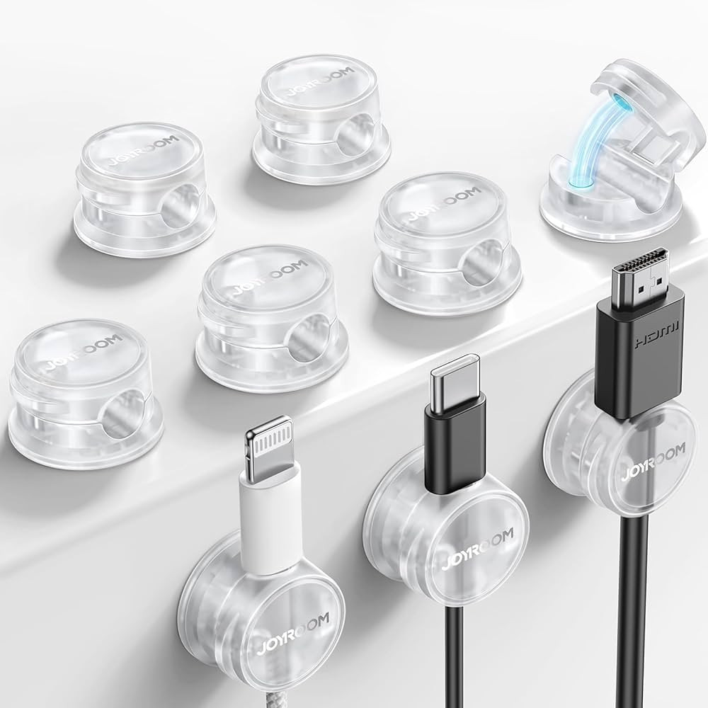 9 Pack Cable Management Cord Holder Organizer, JOYROOM Magnetic Cable Clips Adhesive Wire Keeper,... | Amazon (US)