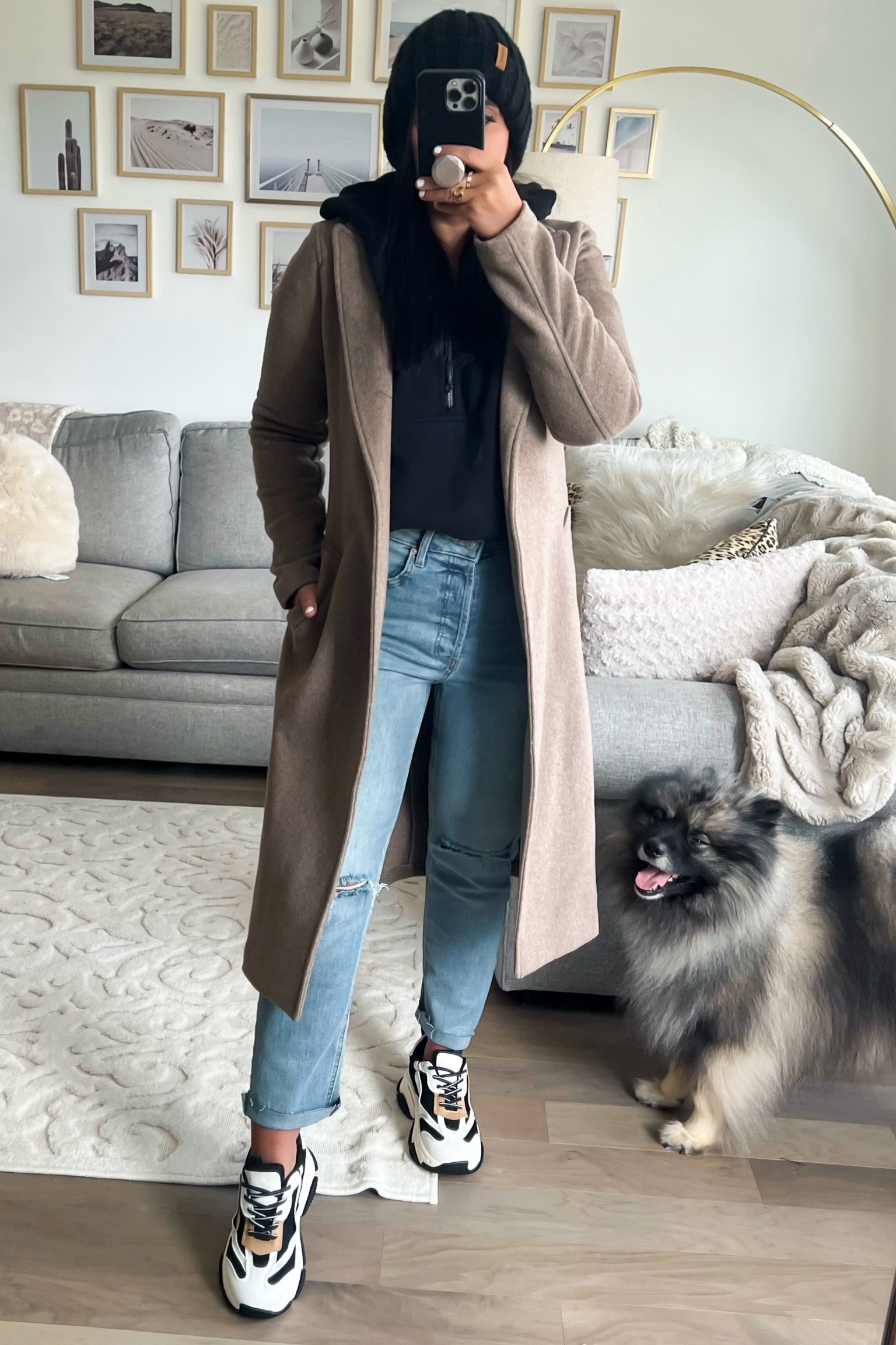 Lululemon hoodie wearing size medium large. Target jeans wearing size 6. Steve Madden sneakers I went up a full size 