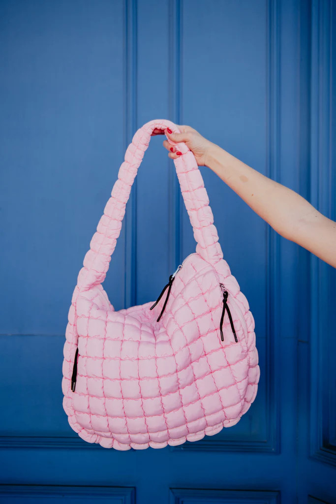 Light Pink Puffer Tote Bag | Katydid.com