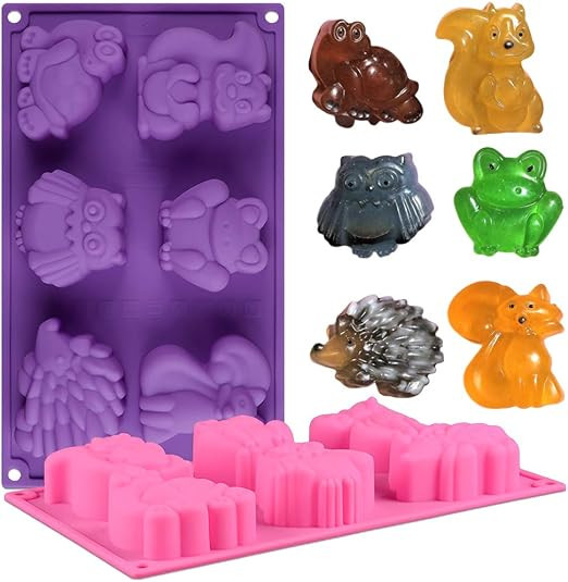 2Pcs Safari Animal Cake Pan Forest Woodland Animal Silicone Baking Mold Wild Zoo Frog Fox Turtle ... | Amazon (US)