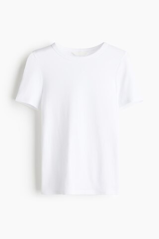 H & M - Figurbetontes T-Shirt - Weiß - Damen | H&M (DE, AT, CH, NL, FI)
