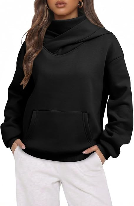 Dokotoo Hoodies for Women Oversized Mock Neck Sweatshirt with Face Cover | Amazon (US)