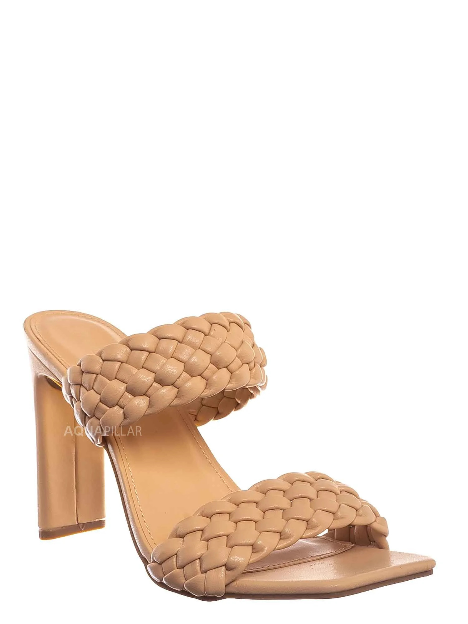 Block Heel Braided Mule, Women Puffy Slide Sandal | Walmart (US)