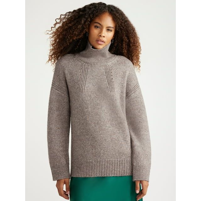 Free Assembly Women's Tunic Turtleneck Sweater, Midweight, Sizes XS-XXXL | Walmart (US)