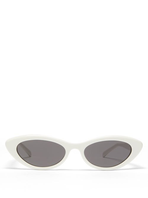 Celine Eyewear - Cat-eye Acetate Sunglasses - Mens - White | Matches (US)