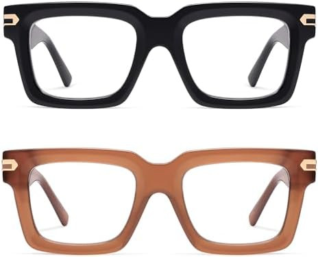 AMOMOMA Trendy Square Reading Glasses for Women,Men Blue Light Blocking Computer Readers Retro Fr... | Amazon (US)