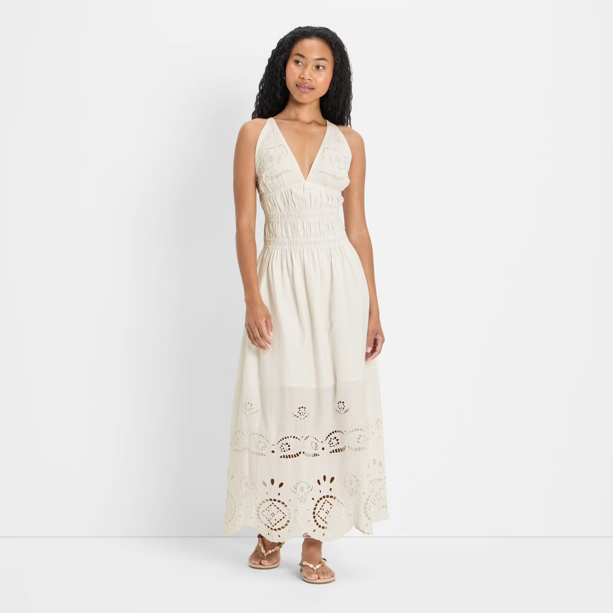 Women's Eyelet Maxi A-Line Dress - Future Collective | Target