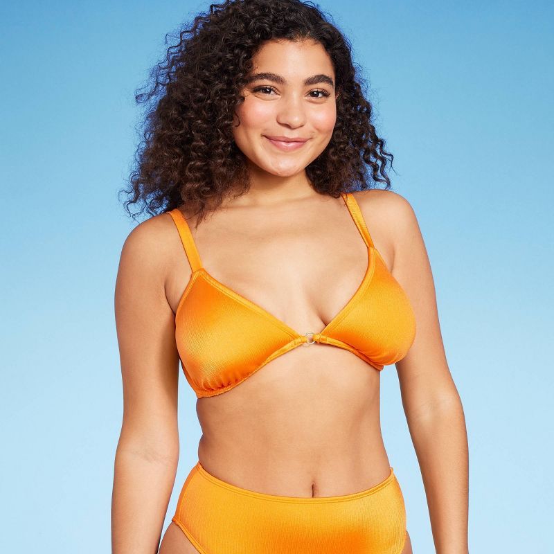 Women's Ribbed Underwire Bikini Top - Wild Fable™ Orange | Target