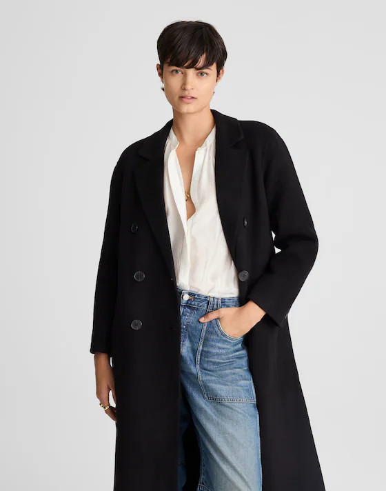 Double-Faced Brushed Long Coat | Madewell