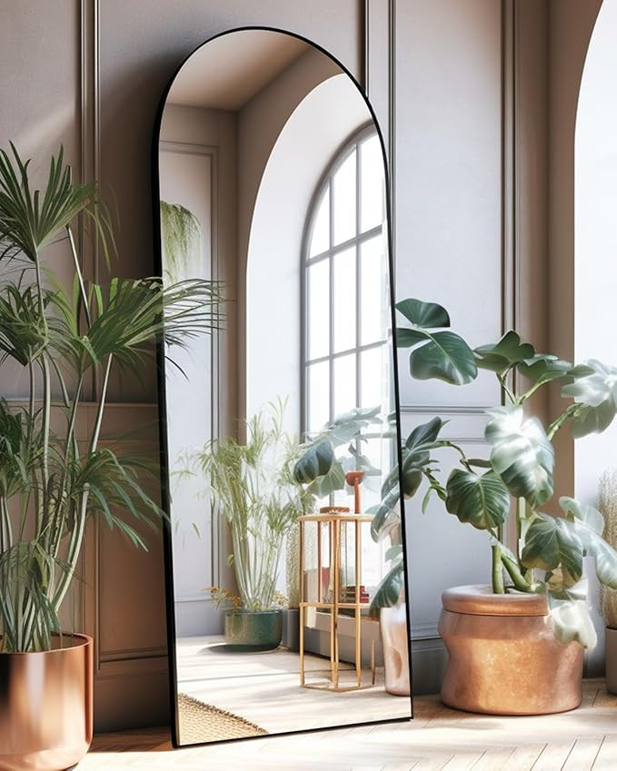 Arched Full Length Mirror, Floor Mirror with Stand, 18"x58" Large Mirror, Wall Mirror Full Length... | Amazon (US)