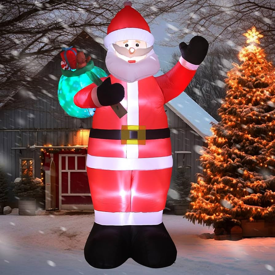 12 FT Giant Christmas Inflatable Santa Claus Outdoor Yard Decor with LED Lights and Metal Stakes ... | Amazon (US)