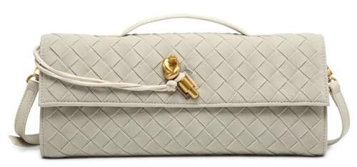 Upbull Trendy Woven Evening Clutch Purses Women Underarm Shoulder Handbag Cute Satchels Crossbody Purse PU Leather Wallet | Amazon (US)