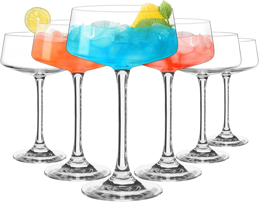 CUCUMI 8oz Martini Glasses, Coupe Glasses Set of 6, Premium Crystal Cocktail Glasses, Champagne C... | Amazon (US)