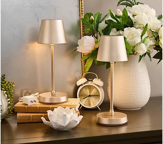 SecureBrite Set of 2 Rechargeable Indoor/Outdoor 12" Touch Lamp - QVC.com | QVC