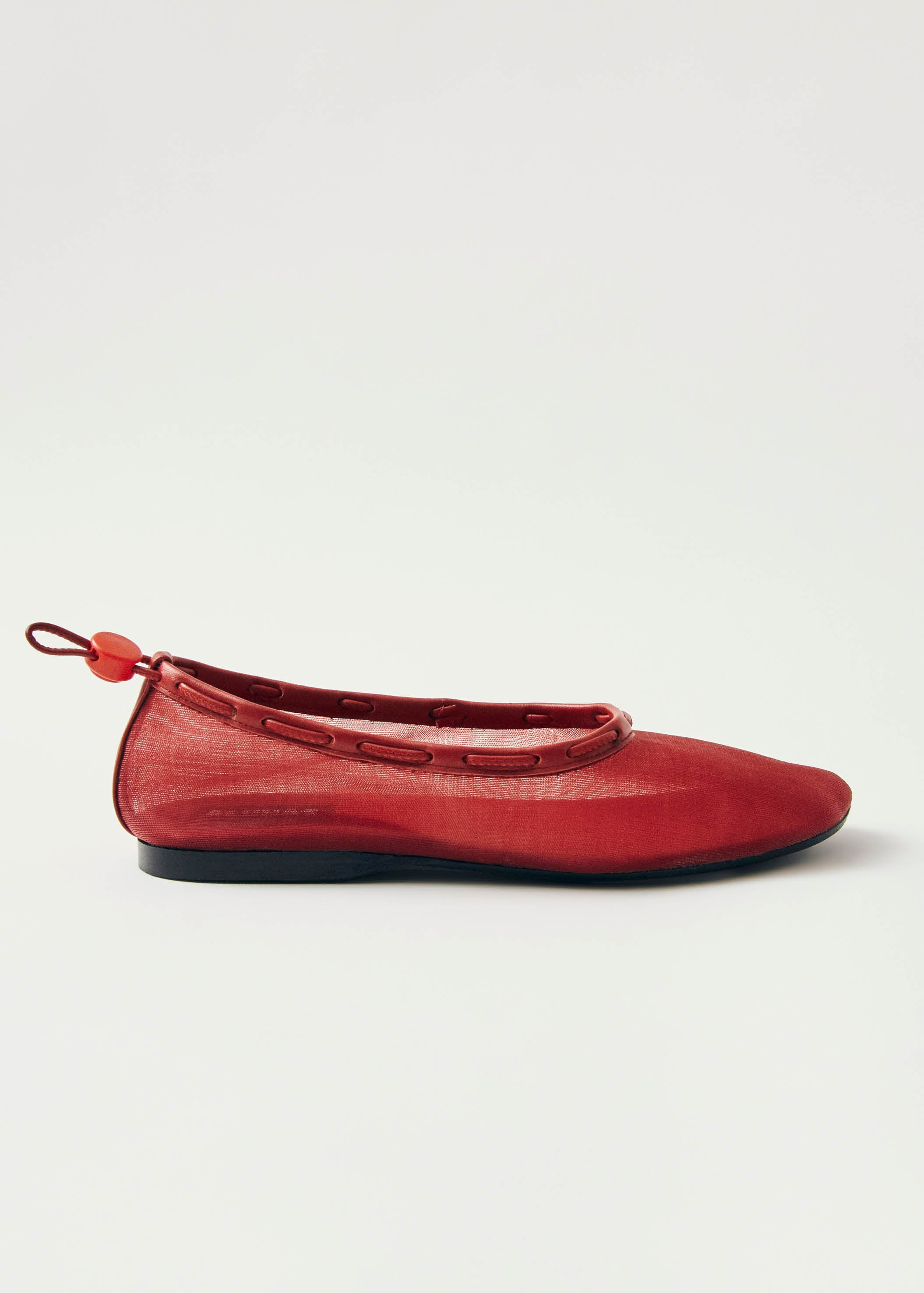 Gill Mesh Red Leather Ballet Flats | ALOHAS | Alohas US