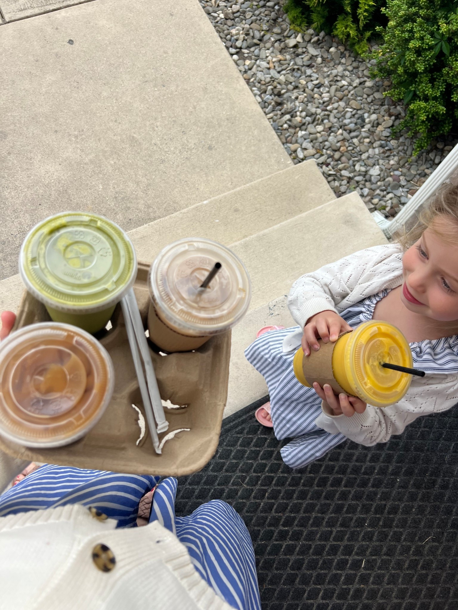 Summer stripes - skirt + top set and little girls nightgown. Love Petite Plume so much especially for sensitive skin! Her nightgown is so cute we wore it on our breakfast run 