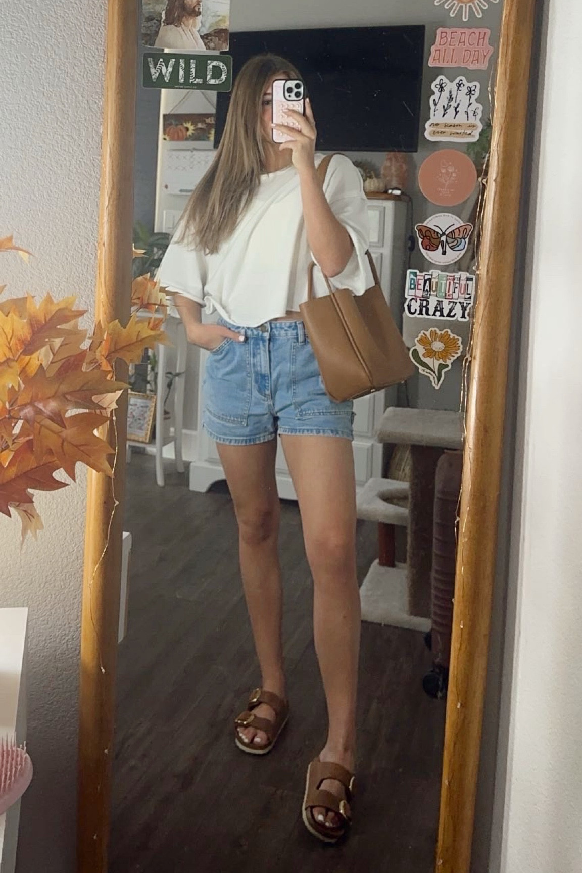 shirt is a size small! 
I couldn’t tag the shorts but they are from billabong called the “Leia Denim shorts” 