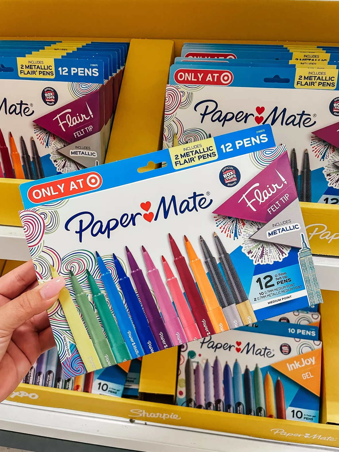 PAPER MATE Flair Felt Tip Blue Pens SET OF 12 Office/School