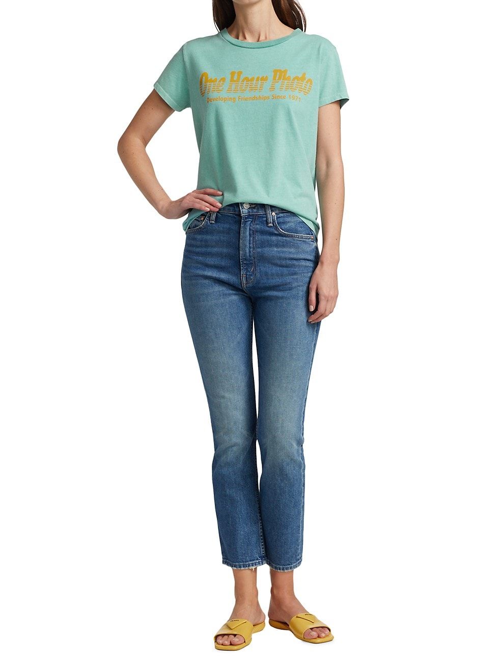 Rider High-Rise Stretch Crop Flare Jeans | Saks Fifth Avenue