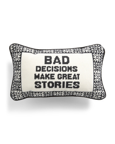 9x15 Bad Decisions Oblong Pillow | Throw Pillows | Marshalls | Marshalls